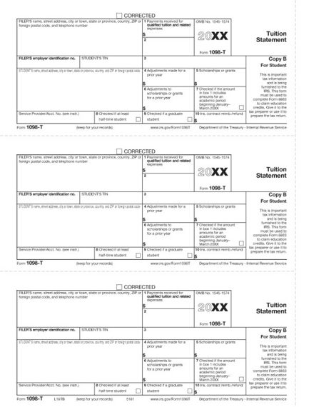 1098-T, Student Copy B - 50 sheets/pk