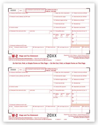 Laser W-2 Federal Copy A TF5201