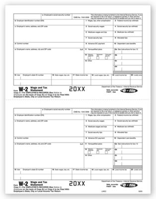 Laser W-2, Copy C, Bulk