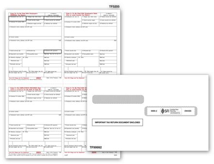 4-Up W-2 Set & Envelope Kit - 50 sets/pk