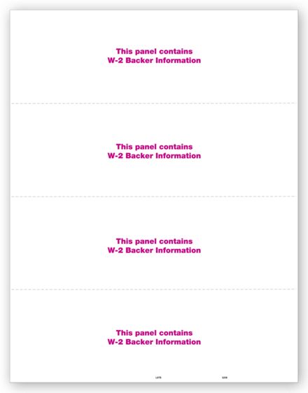 4-Up Blank W-2, Horizontal Format - 25 Sheets/pk