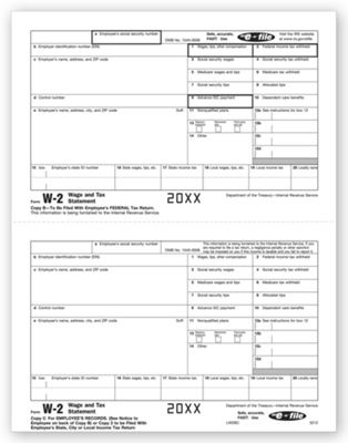 Laser W-2 Employee Copy B and 2/C TF5212