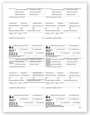 Laser W-2 4-up Employee Copy
