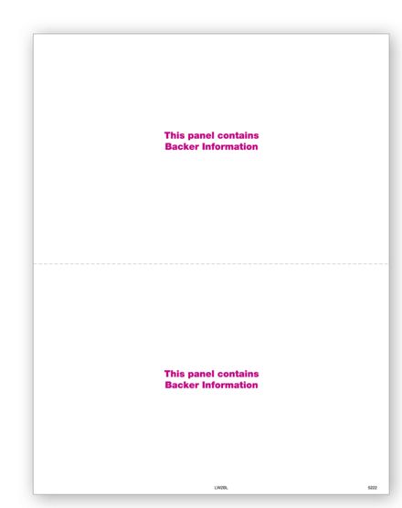 2-Up Blank W-2 with Backer - 25 Sheets/pk