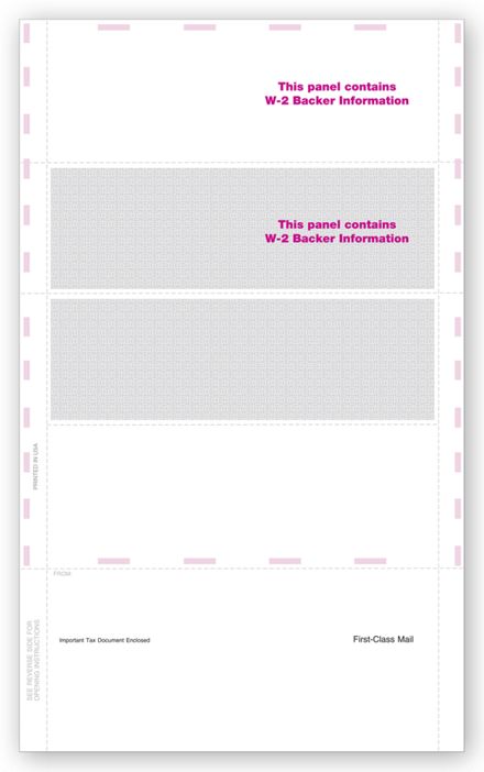 14" 4-Up Blank W-2, Horizontal, Pressure Seal-500 Sheets/pk