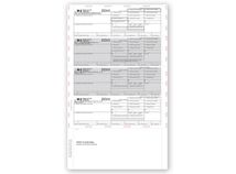 14" 4-Up W-2, Emp Copy, Horiz, Pressure Seal - 500 Sheets/pk
