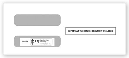 3-Up 1099-MISC Income Horiz Double-Window Envelope - 25/pk