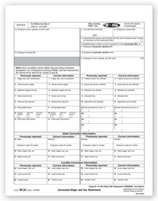 Laser W-2C Employee Copy B