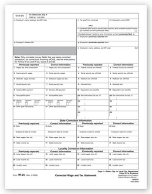 Laser W-2C State, City or Local Copy 1 or D