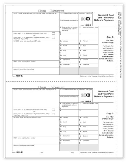 1099-K, Copy C - 25 Sheets/pk