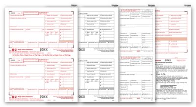 Laser W-2 6-part Set, 4-corner Employee Copies