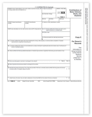 Laser 1098 C, Copy C, Charitable Vehicle Deductions TF5903
