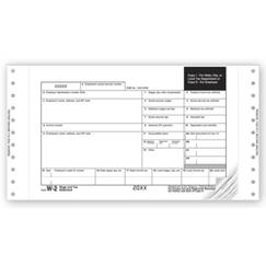 Continuous W-2, Mailer, One Wide, Carbonless, Magnetic Media