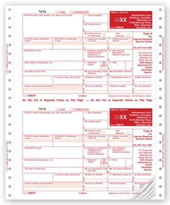 Continuous 1099 R, Self Mailer, Carbon, Dated