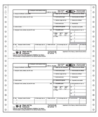 Continuous W-2, Twin Set, Carbonless, Magnetic Media TF7640