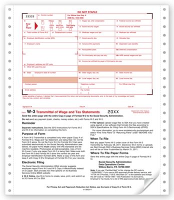 Continuous W-3 Summary/Transmittal, 2-part TF7933