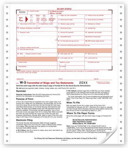 Continuous W-3 Transmittal, 2-part