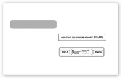 4-up Box Laser W-2 Double-Window Envelope TF91911