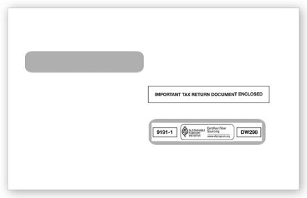 4-Up Box W-2 Double-Window Envelope - 25/pk