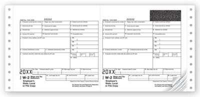 Continuous W-2 Self Mailer, Two Wide, Electronic Filing