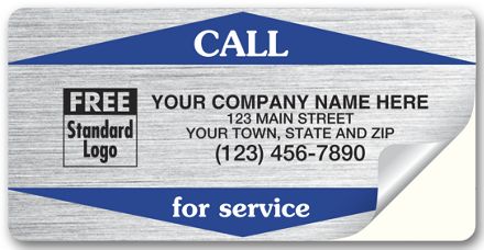 Call For Service Weather-Resistant Labels, Silver