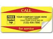 Call For Service Weather-Resistant Labels, Yellow