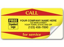Call For Service Weather-Resistant Labels, Yellow